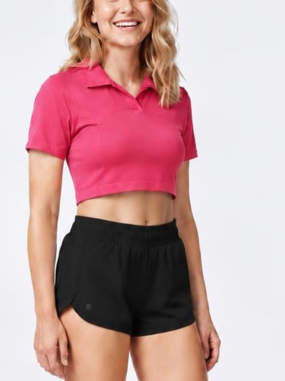 Lululemon Swiftly Tech Relaxed-Fit Polo Shirt Size 6 Cropped Lip Gloss Hot Pink